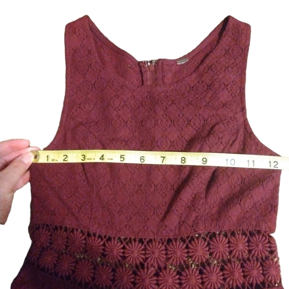 Free People Bright Orchid Daisy Lace Open-Mid Mini Skater Dress   0 - Picture 8 of 10